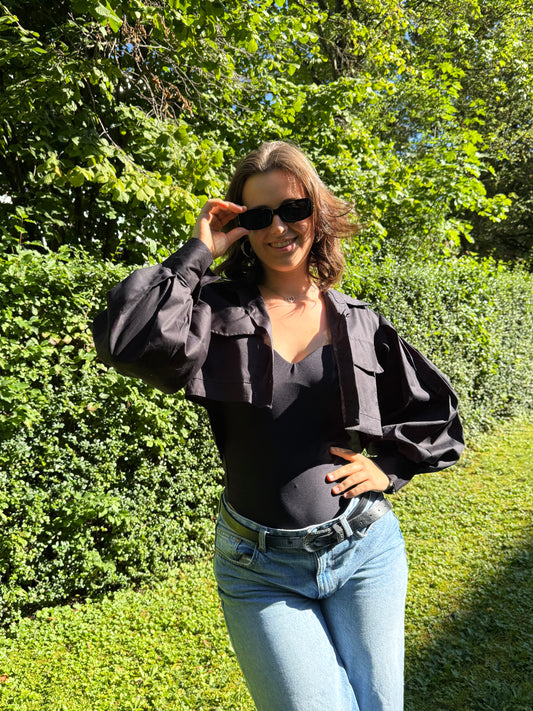 Cropped Hemd „Black Elegance“